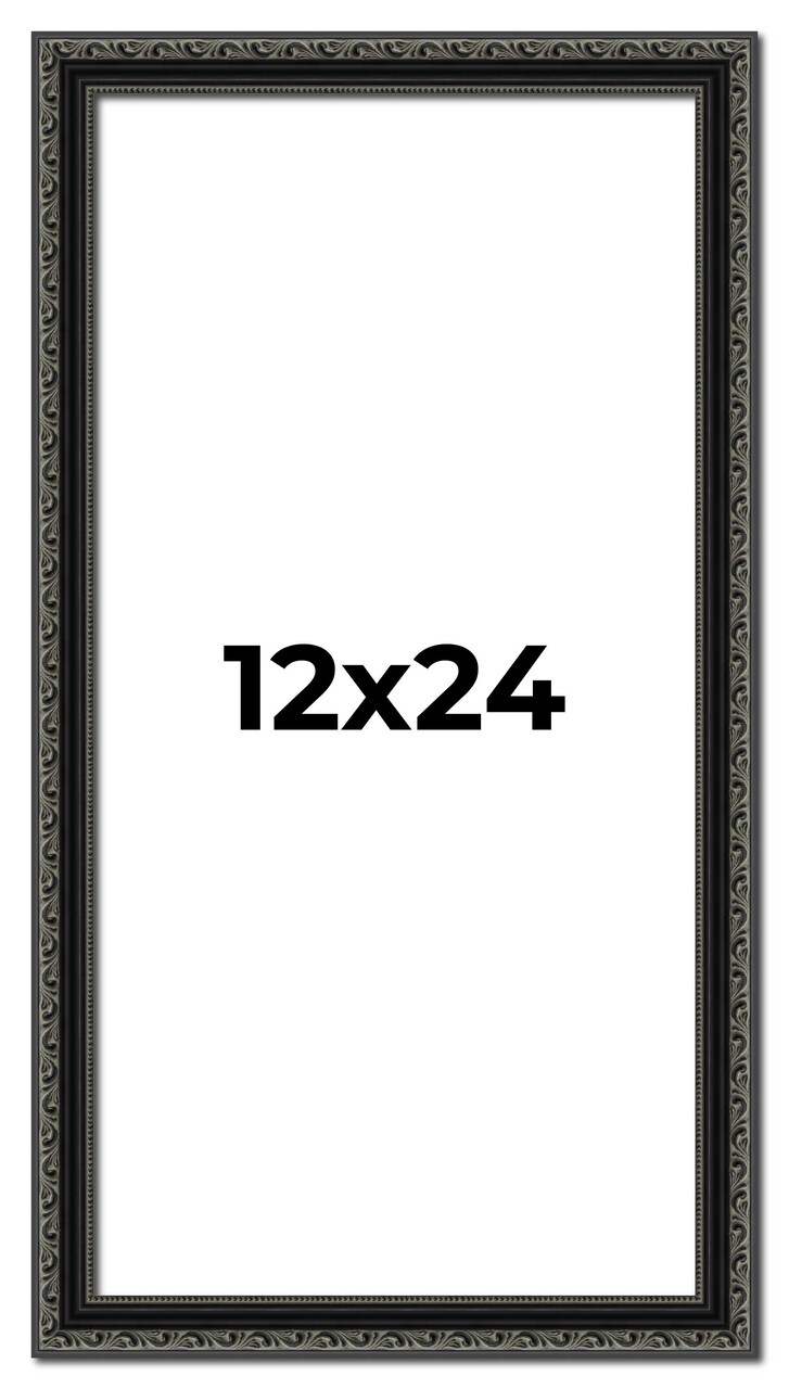 Panoramic Antique Black Picture Frame - UV Acrylic, Foam Board Backing, Hanging Hardware